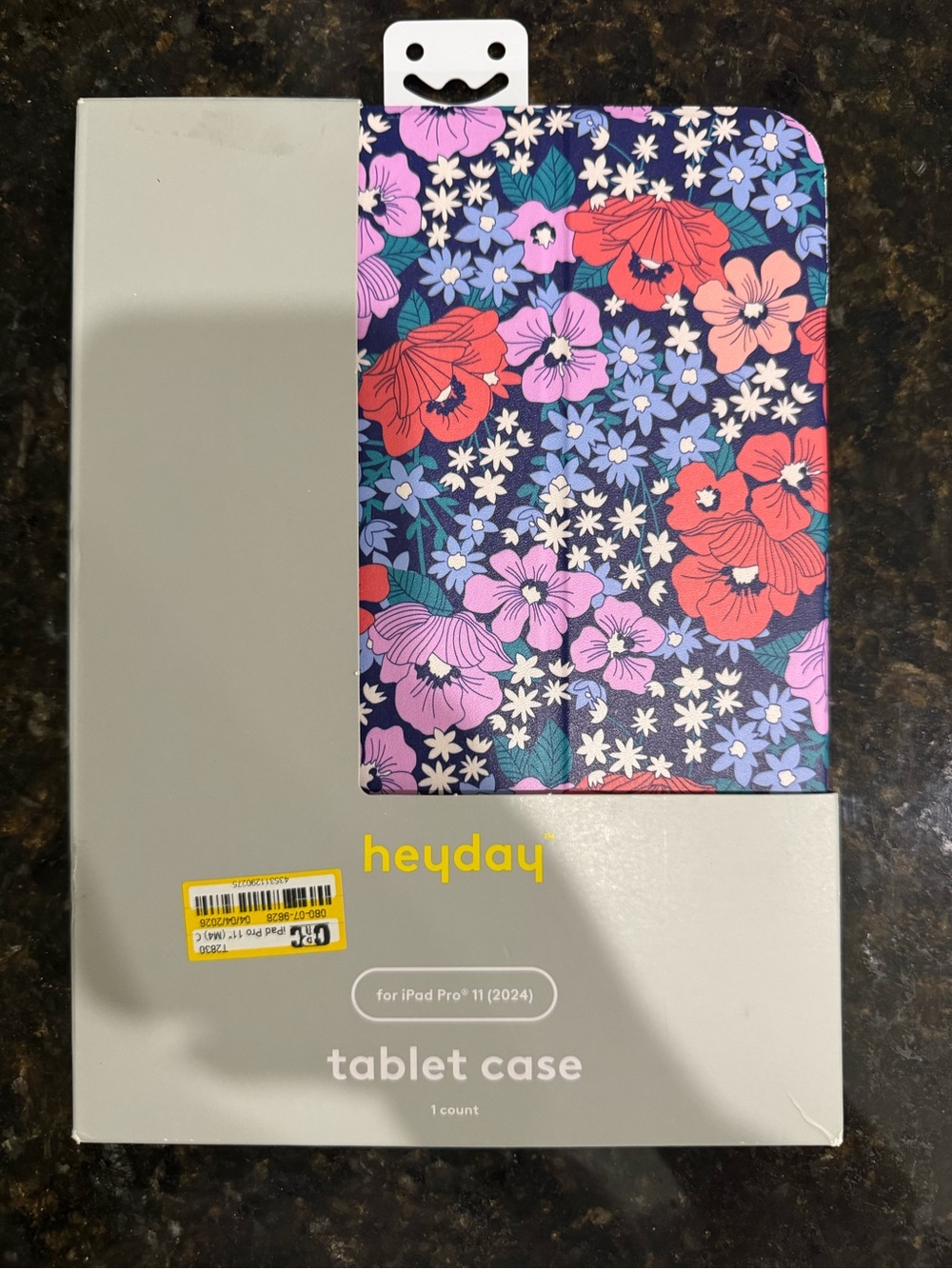 heyday Navy Floral Tablet Case with Red and Pink Blooms